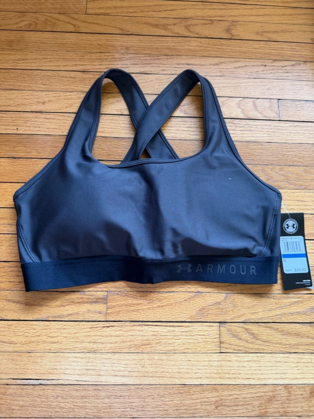 Under Armour Black Cross-Back Medium Support Sports Bra